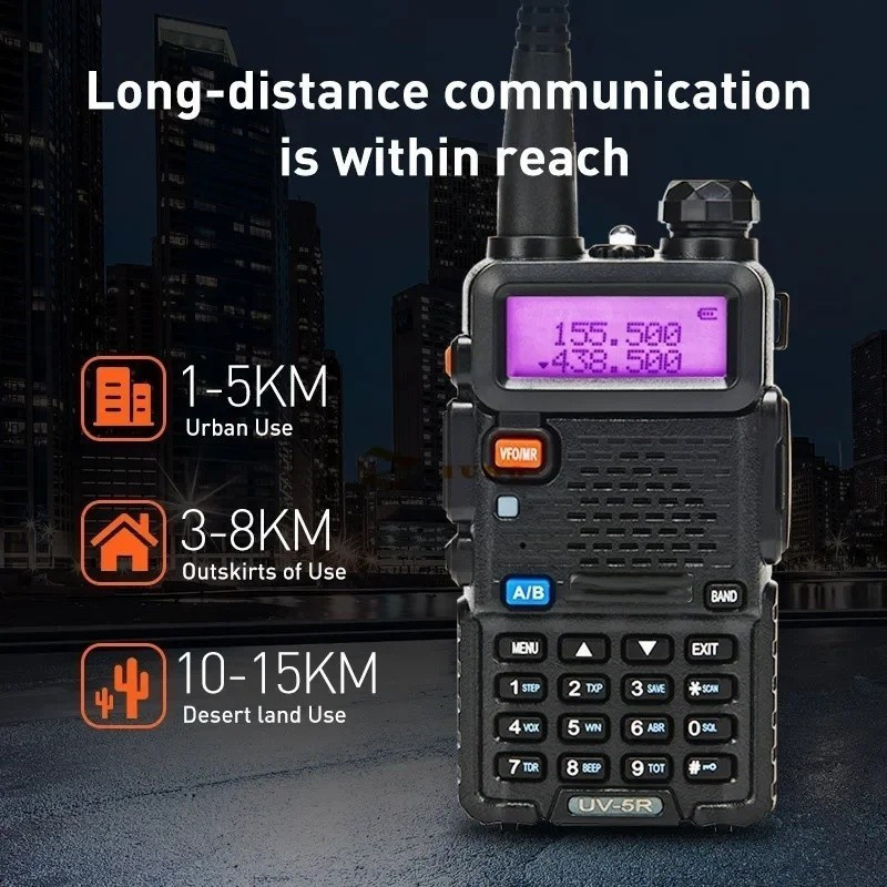 WALKIE TALKIE HT UV5R 2800 MAH UV 5R UV-5R 8 Watt W VHF UHF Dualband Dual band