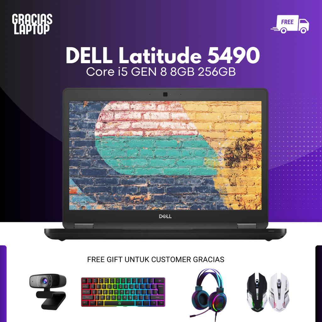 Laptop Murah DELL Latitude 5490 Core i5 GEN 8 8GB 256GB - Laptop Gaming/Laptop Kerja/Laptop Second