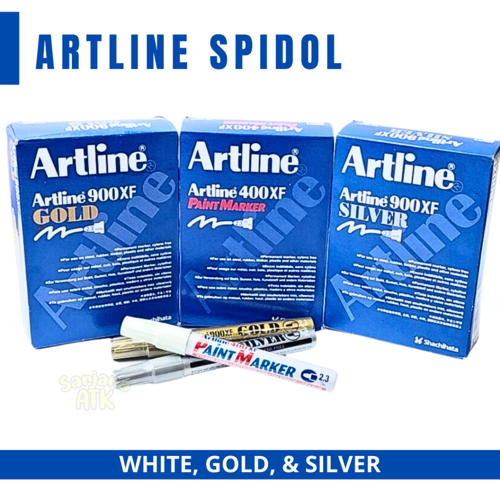 

Spidol Paint Marker Artline Permanen Putih, Gold, Silver 2.3mm