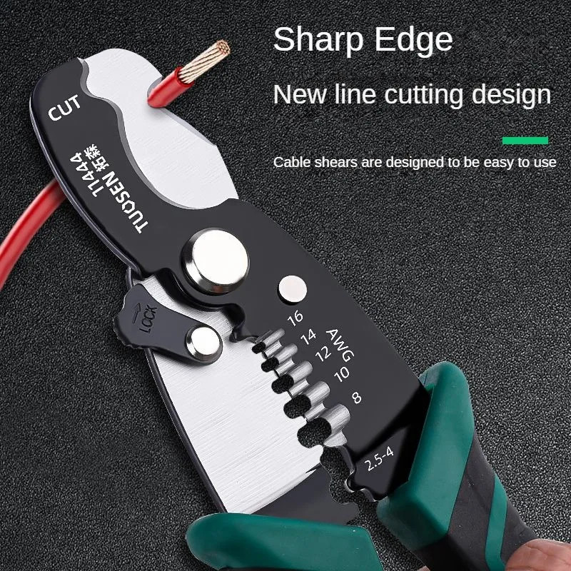 Tang Potong Tuosen 11444 Kupas Kabel Multifungsi Cable Stripping Pliers Wire Stripper