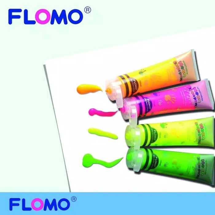 

New Promo~ berkahh_mall FLOMO FINGER PAINT NEON COLOR SET WASHABLE NON TOXIC - 1 Tube Neon