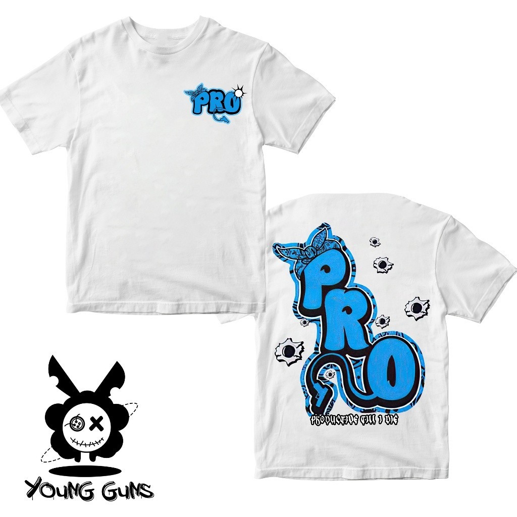 original design Unisex T Shirt Productive Clothing -Blue Boyz Gun Streetwear Tshirt Cotton Oversized