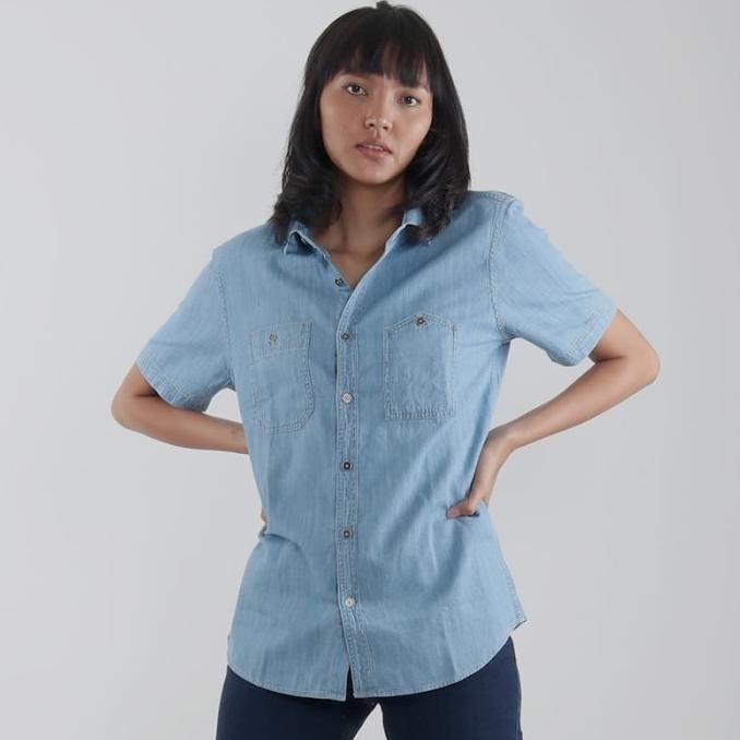 Edwin Jeans Kemeja Denim Jeans Ayako 01 Lengan Pendek - Ladies