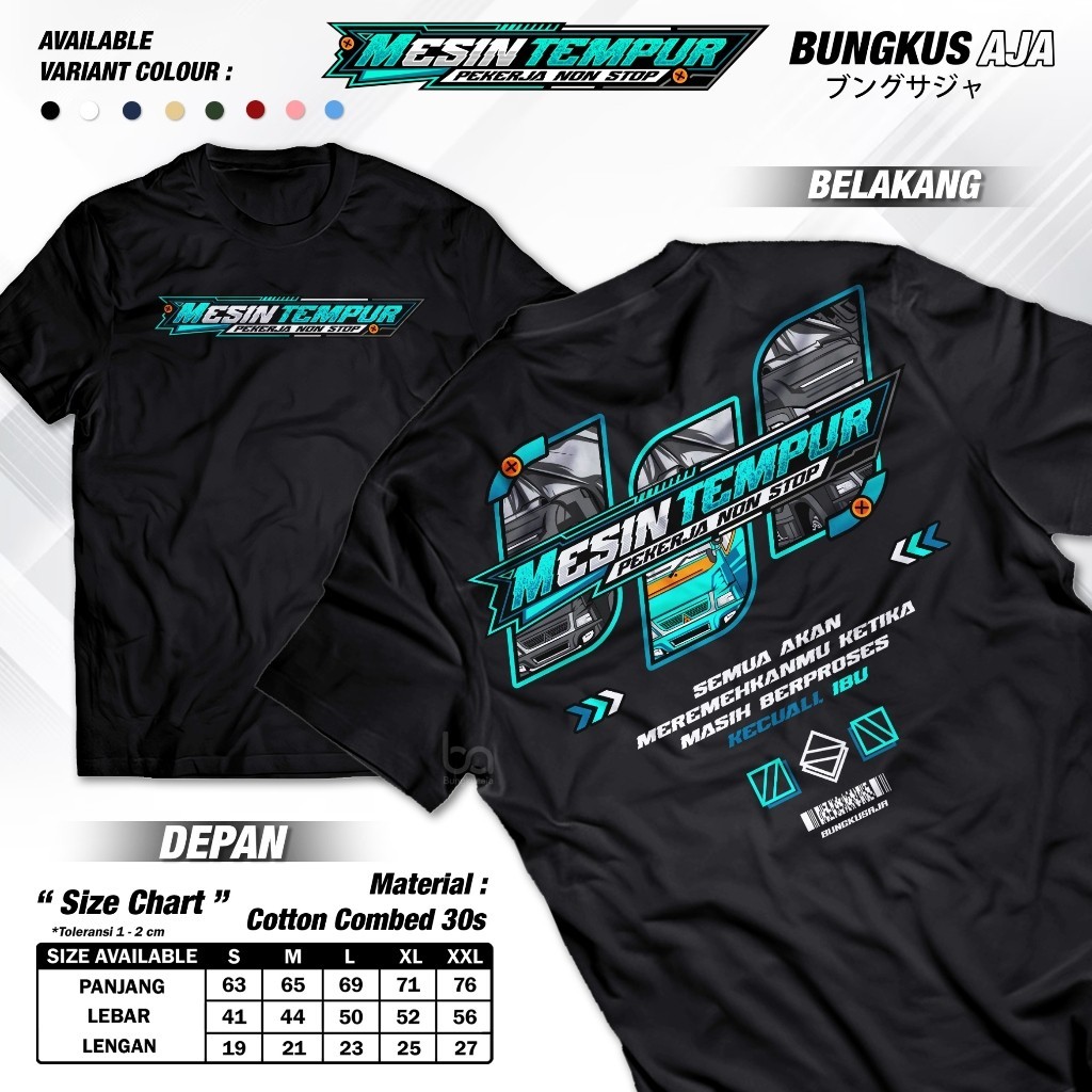 VISSION OFFICIAL Kaos Mesin Tempur Pekerja Non Stop Semua Akan Meremehkanmu Kecuali Ibu - Baju Kata 