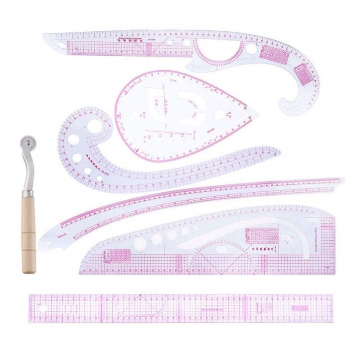 

NB 7pcs Penggaris Gambar Pola Menjahit Pakaian Quilting Patchwork Ruler - 7pcs