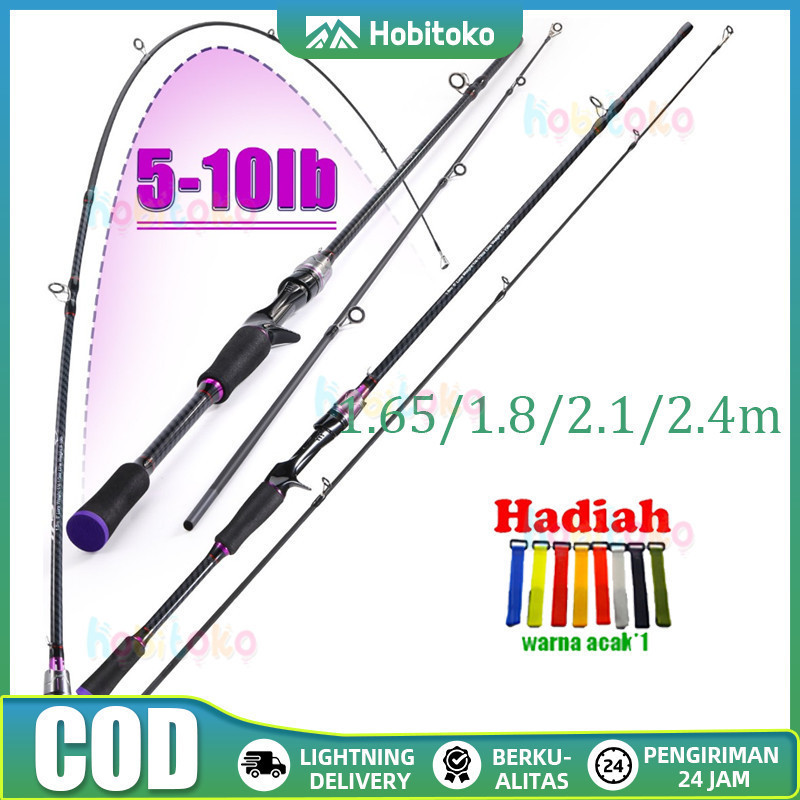 Sougayilang joran pancing 165-240cm/6 kaki 2 bagian joran pancing portabel joran pancing karbon kepa