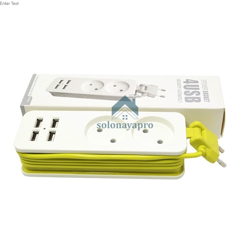 Colokan Listrik Traveling Stop Kontak Traveling Stop Kontak Usb 4 Port Kualitas Bagus/Portable Stop