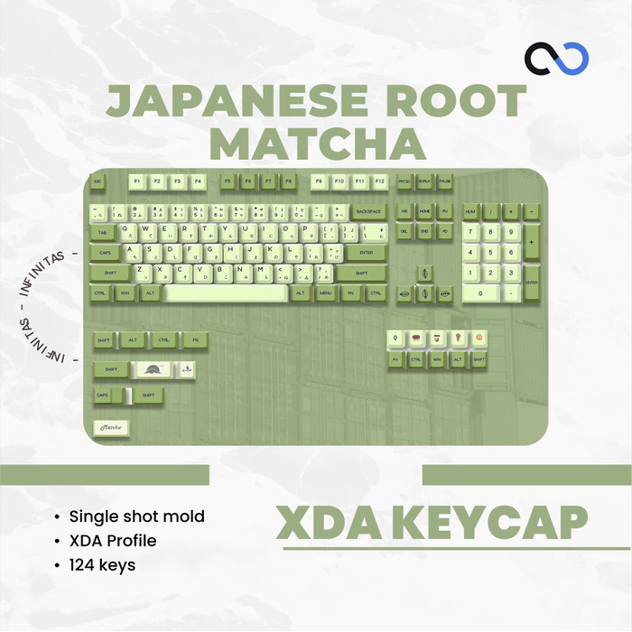 Keycaps PBT Matcha Japanese Root XDA Profile Keycap