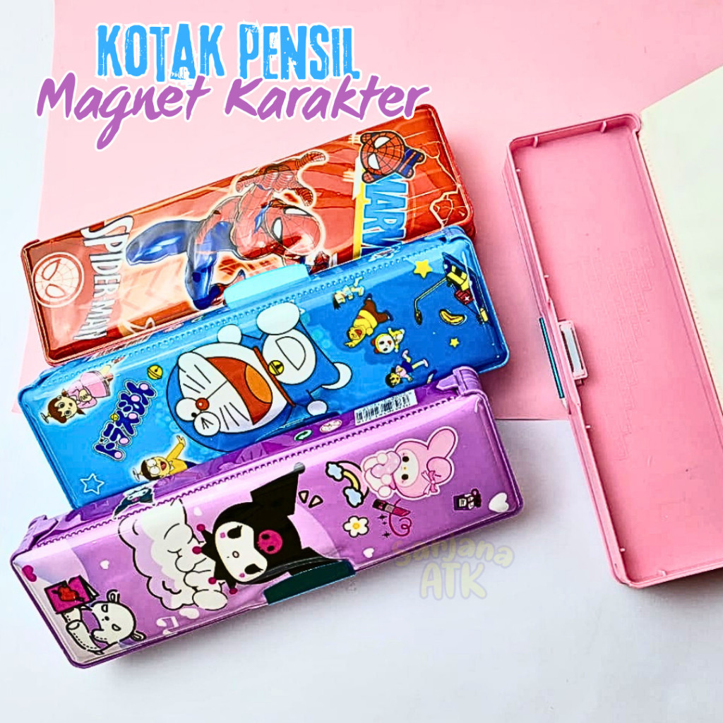 

Tempat Pensil / Kotak Pensil Magnet Funcy Lucu Karakter 2 Sisi