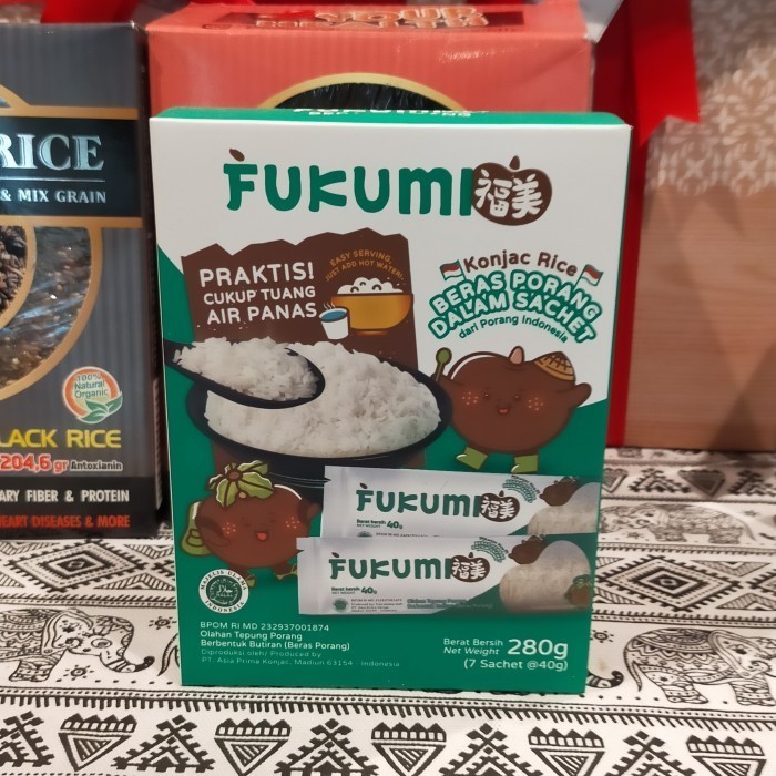 

fukumi beras porang sachet 280gr isi 7's konjac rice