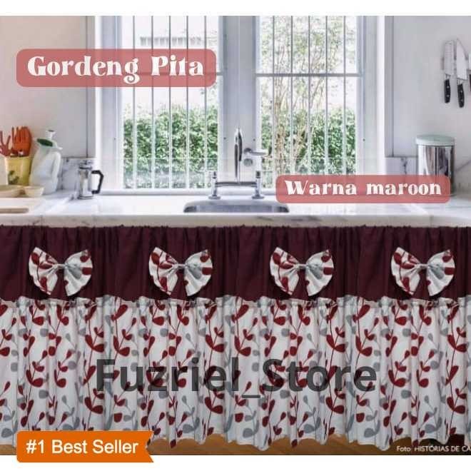(premium) Gorden kolong dapur pita l Gorden kolong dapur minimalis I Tirai kolong