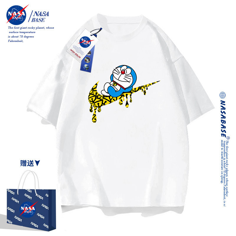 Nike ton NASA, bersama dengan kaos putih pendek pria, model baju musim panas 2025 model katun modern