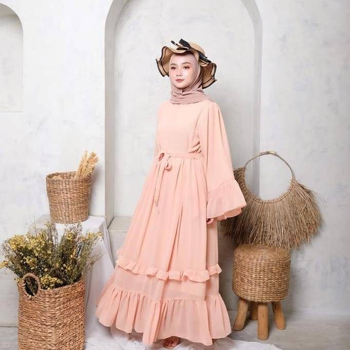 Summer Dress  / DRESS MUSLIM ceruty busui / gamis putih ceruty / CASUAL DRESS muslim polos LIE