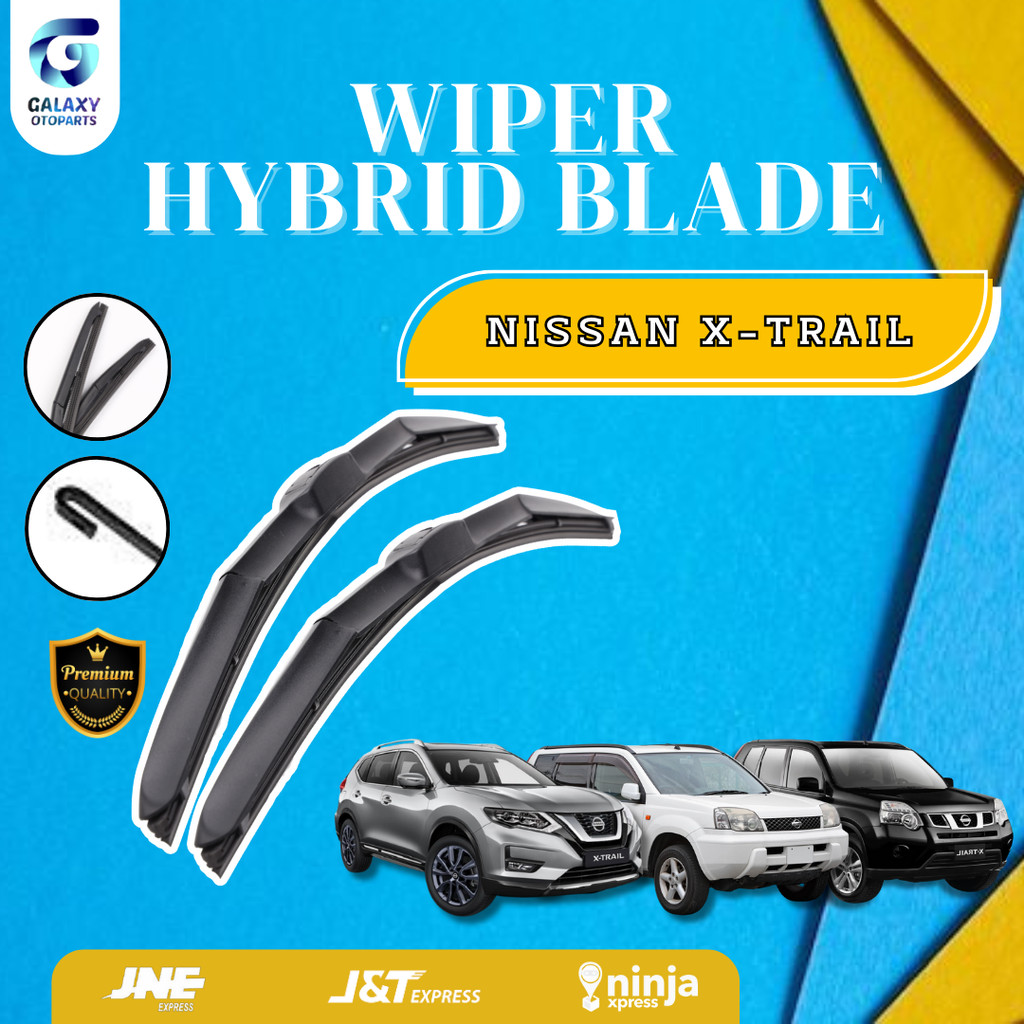 Wiper Hybrid Blade Mobil Nisan X-Trail T30/X-Trail T31/X-Trail T32 Model Banana 1 SET Kiri dan Kanan