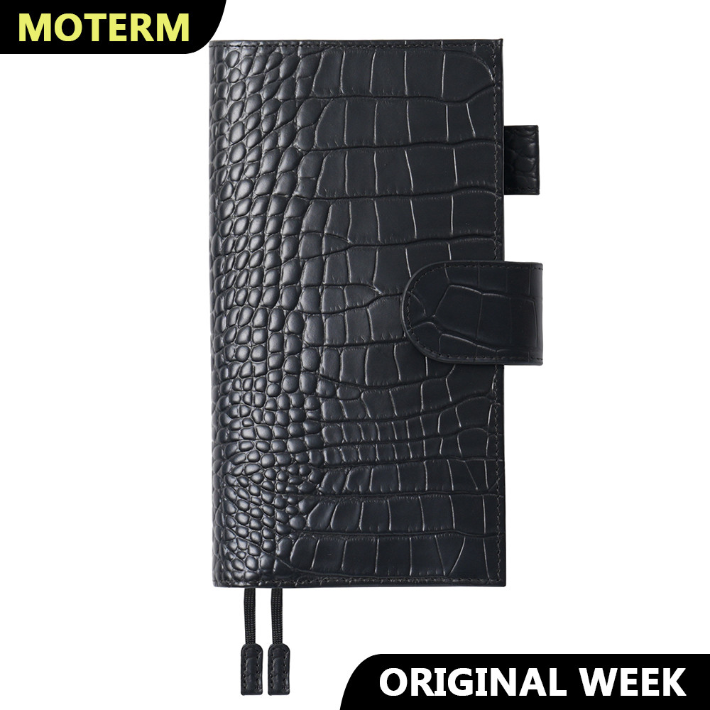 

Moterm New Arrival Croc Grain Leather Original Weeks Cover for Hobonichi Weeks/ Mega Notebook Leather Diary Planner Organizer