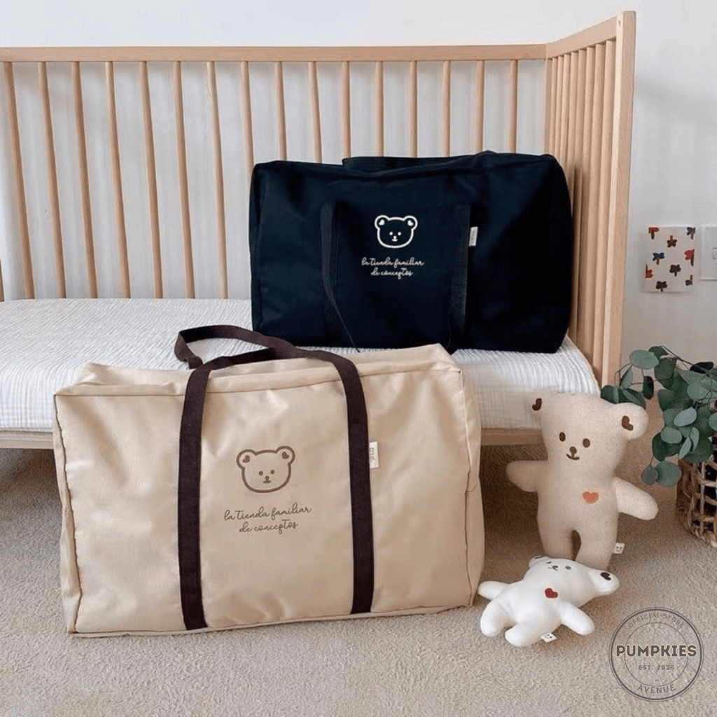 PUMPKIES Tas Bayi Multifungsi Diapers Bag Motif Bear Size Jumbo Hospital Baby Bag Universal