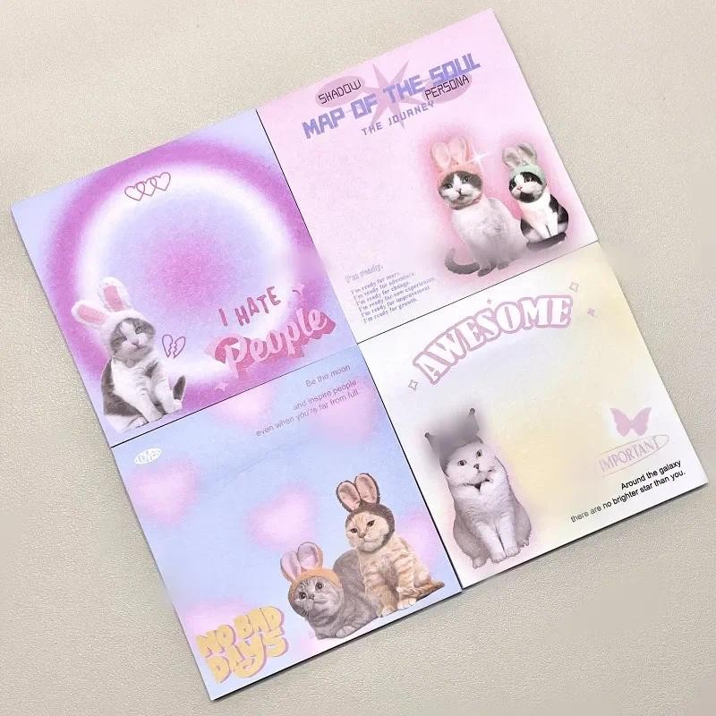 

50sheet Cute Cat Memo Pad Amercian Style Lovely Kitten Sticky Note 8*8cm Kawaii Stationery Scrapbook Decorative Paper Student