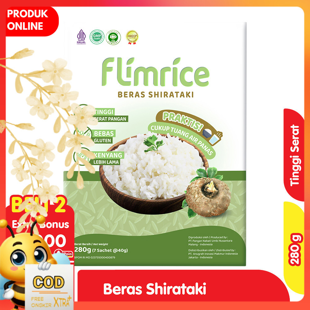 

Flimrice Beras Shirataki Instan Box 7 x 40 g