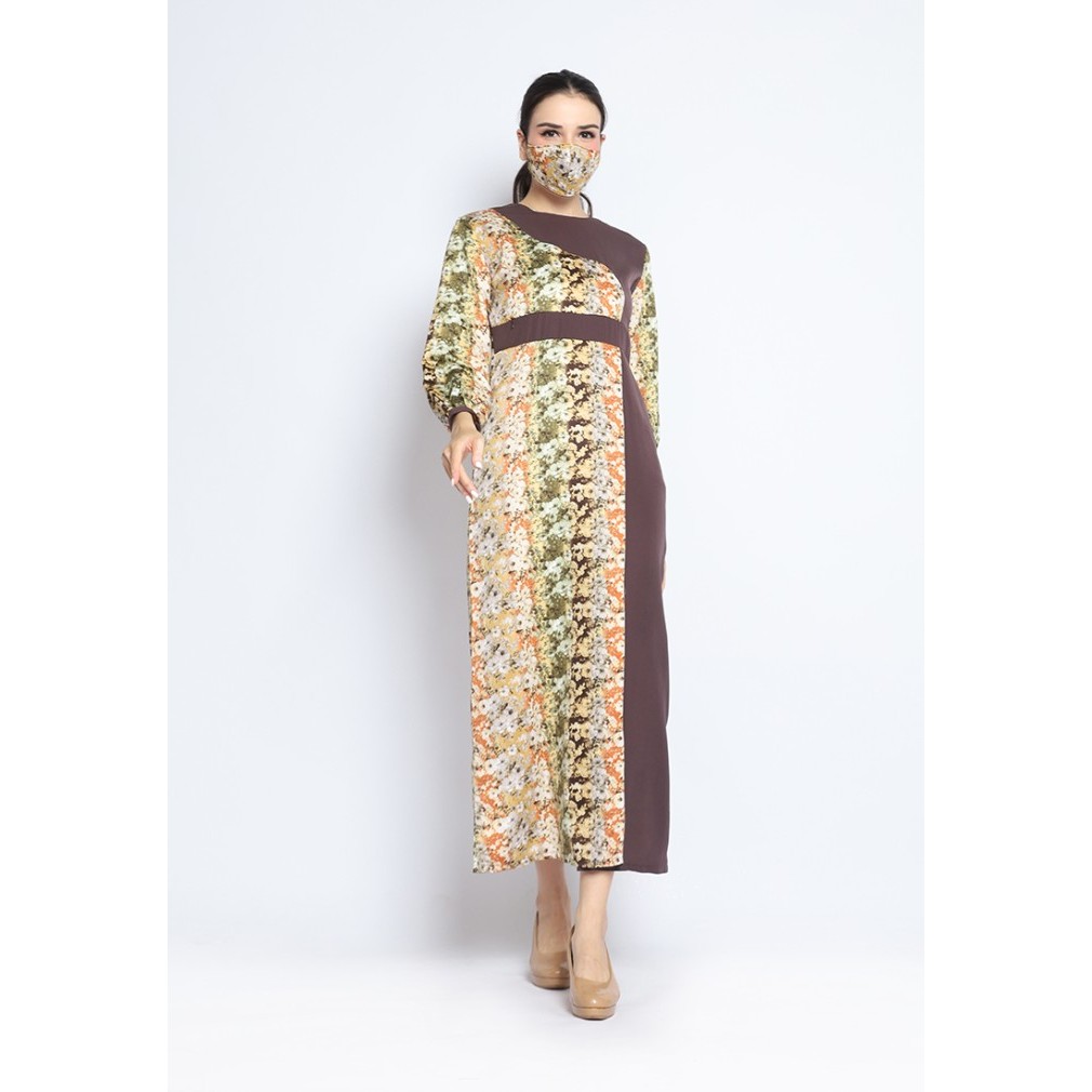 Arjuna Weda Gamis Batik Vinka - Cokelat Muda - S