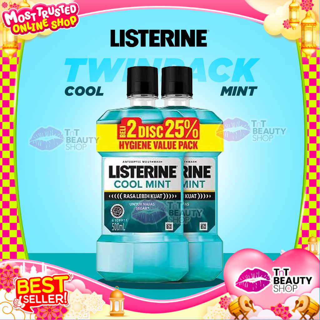 LISTERINE Cool Mint Mouthwash 500ml Twinpack | TnT Beauty Shop