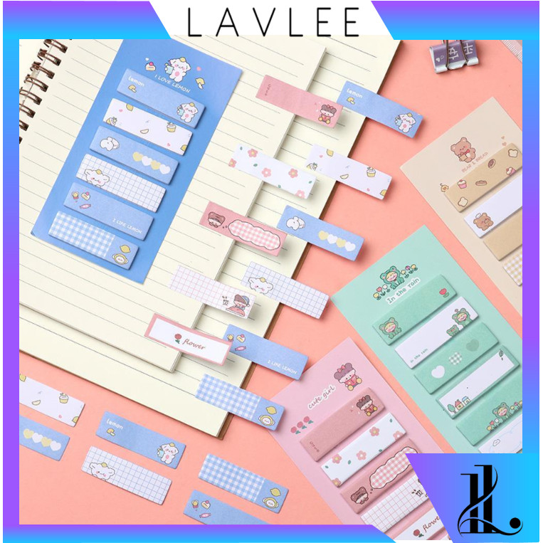 

LAVLEE - S6222 Mini Memo Lucu 6 in 1 / Sticky Notes Label Karakter / Penanda Buku Memo Stick / Stationery Memo Pad Convenience Cute
