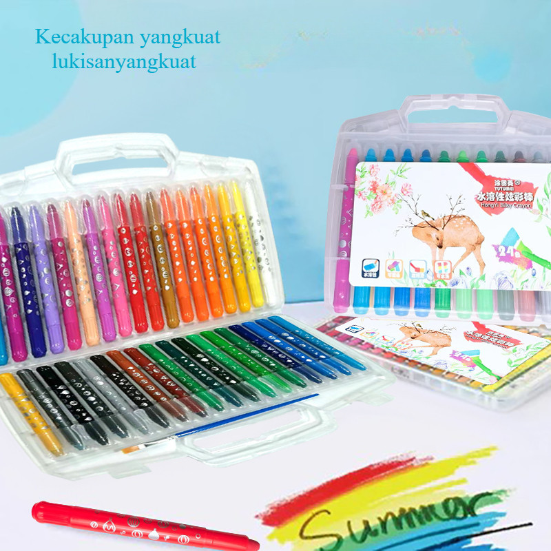 

Crayon Mata Besar Sedang Crayon Original 12/24/36 Warna Water Soluable Crayon Krayon Mewarnai