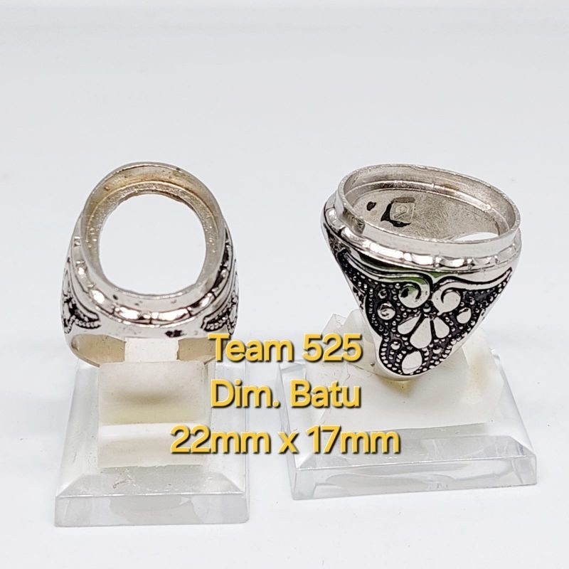 Ring emban alpaka super dim 22x17 tanam ukir ukiran bali pengikat ring cincin batu akik eceran kodia