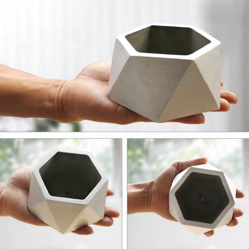 

DIY Succulent Flowerpot Epoxy Resin Mold Cement Concrete Hexagonal Gypsum Micro Landscape Decoration Mould