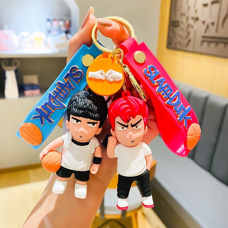 Gantungan Kunci Tas Sekolah Gantungan Mobil Kartun Slam Dunk Hanamichi Sakuragi Rukawa Kaede YK108