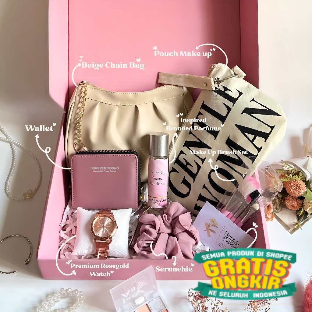 

Kadodibox Paket Kado Cewek Aesthetic Hadiah Pacar Cewek Bermanfaat Hampers Gift Cewek Pink Package Ulang Tahun Wisuda Perempuan/ keluarga oleh oleh