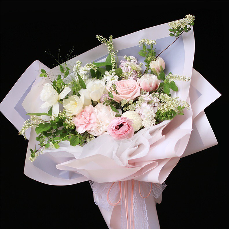 

Kertas Buket Bunga Waterproof Big Line Color Cellophane Flower Wrapping KB104 SS22