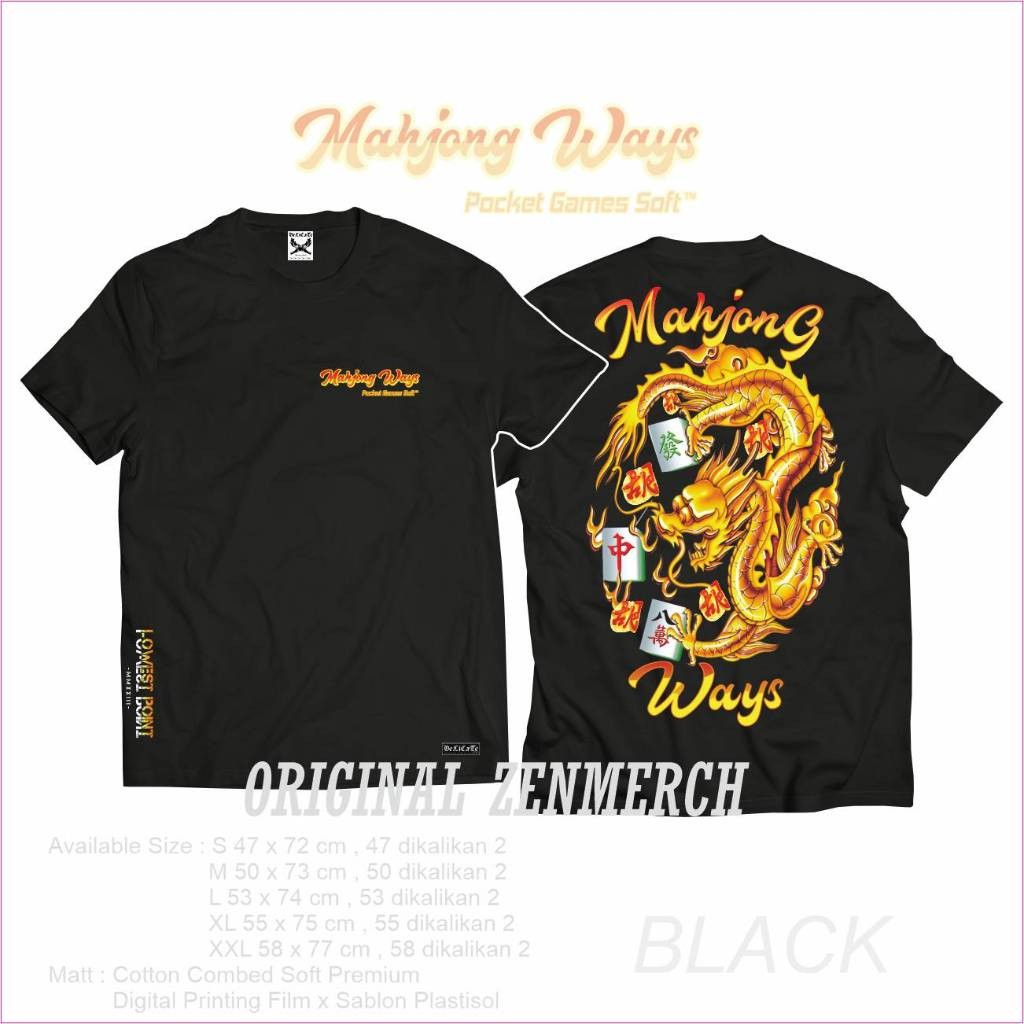 Baju PG Lowest Point Pg Soft Mahjong Naga Emas Logo Katun Premium Terbaru