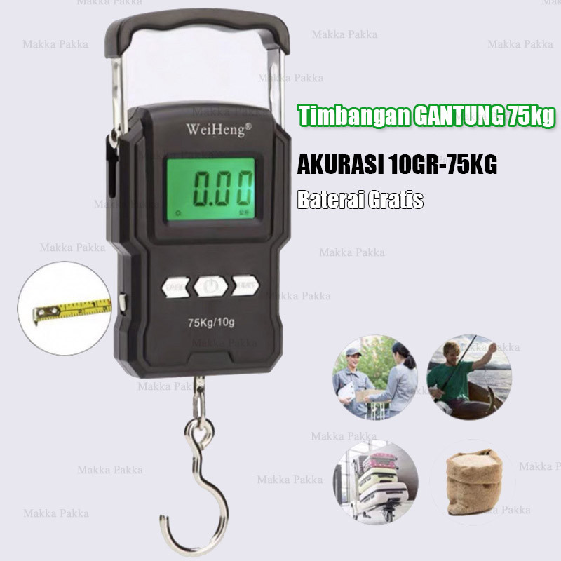 Timbangan GANTUNG 75kg / Timbangan Digital Portable 75kg / Timbangan Koper Digital Portable 75KG Wei