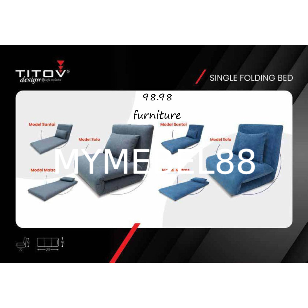 [MYMEBEL88] PROMO TERMURAH TITOV SOFA BED SINGLE || FOLDING BED - Medan