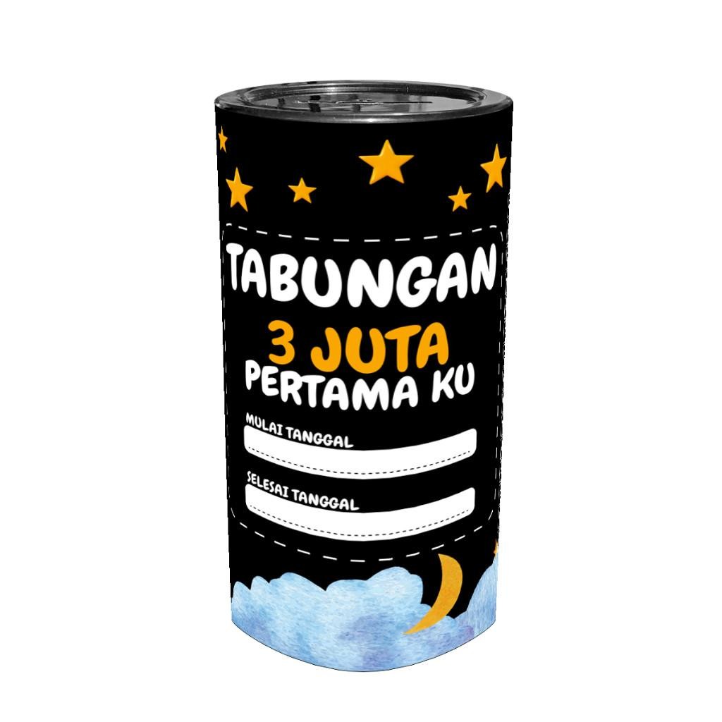 Celengan Target Buka tutup Permanen Target 5 Juta 20K Celengan Plastik ukuran 20cm Celengan Permanen