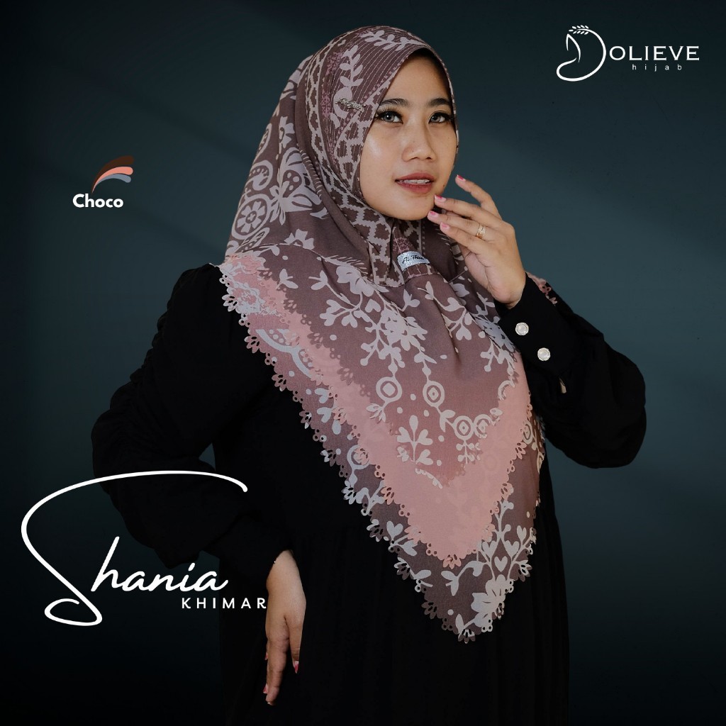 Hijab Mu ~ Hijab Khimar Shania Friska Kerudung Bahan Ceruti Gradasi Premium Jilbab Khimar Syari Musl