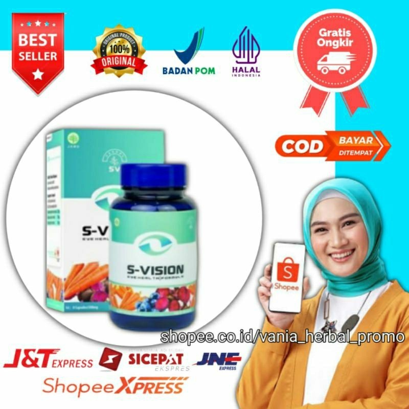 S-VISION Asli Original Obat Herbal Mata Minus Plus Silinder Miopia Aman Bpom S_vision Suplemen Mata 