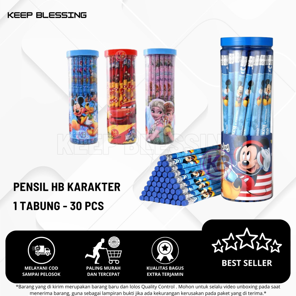

Pensil Karakter Kepala Penghapus / 1 Tabung 30 Pcs / Pinsil / Pencil / Pensil Tabung / Pensil HB karakter / Duta Gemilang