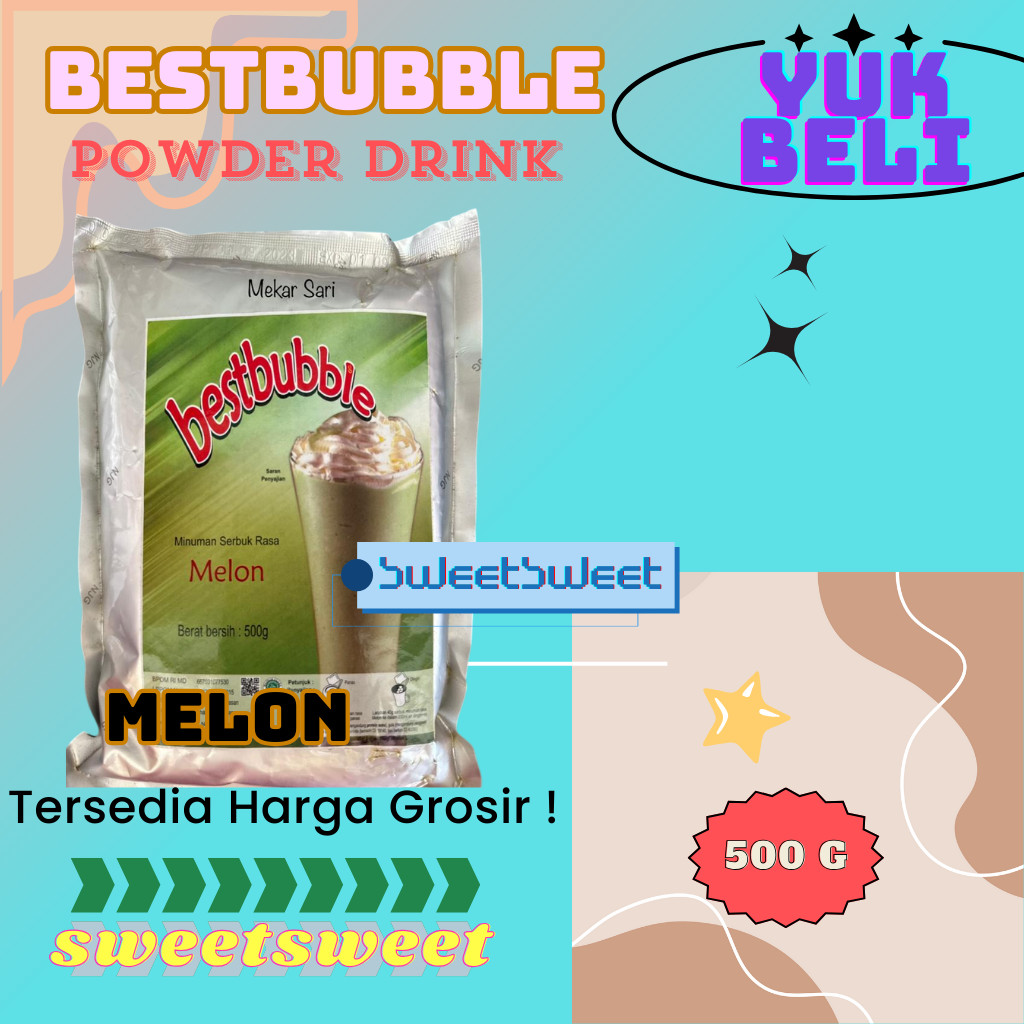 

Sweetsweet Best bubble Melon Powder Drink 500 Gram | Bubuk Minuman Rasa Kekinian