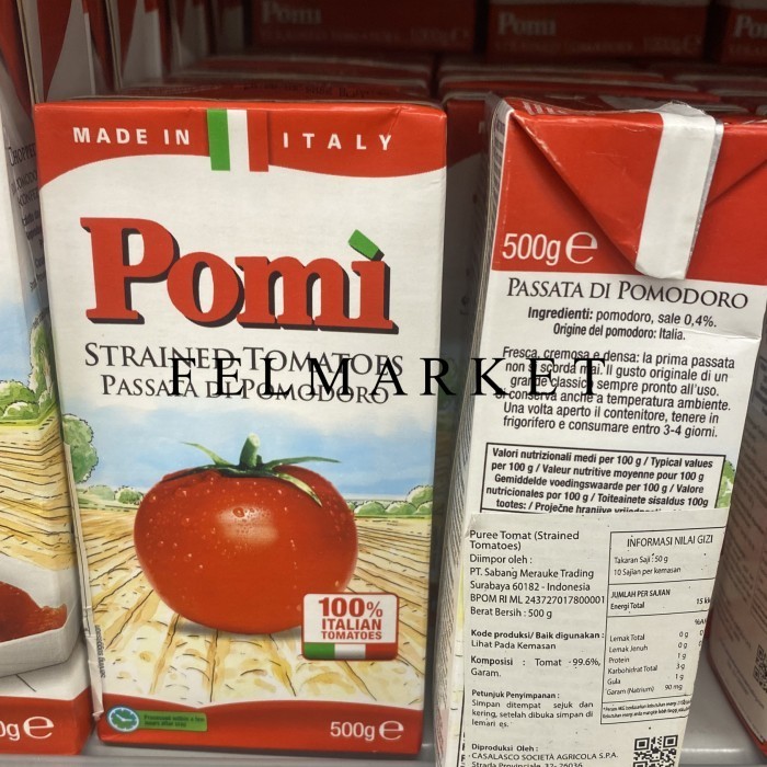 

Pomi Strained Tomatoes Passata Di Pomodoro Italy / Potongan Tomat Import / 500 grm