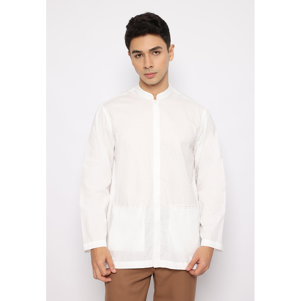 Jobb Rafayet Koko Pria Lengan Panjang Regular Fit Putih