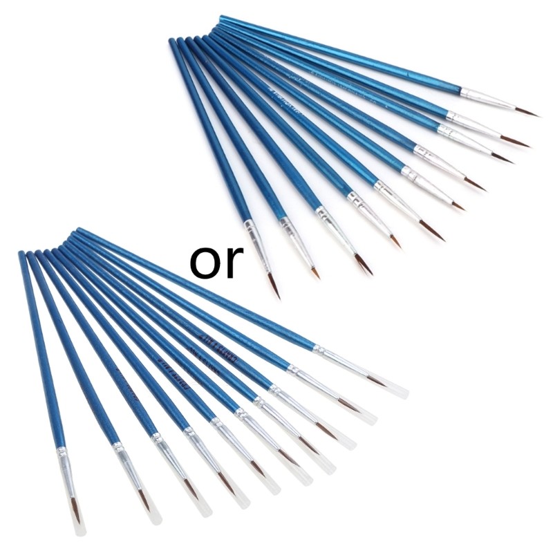

10Pcs Nylon Hair Artist Paint Brush Acrylic Watercolor Round Fine Hand Point Tip Dropship
