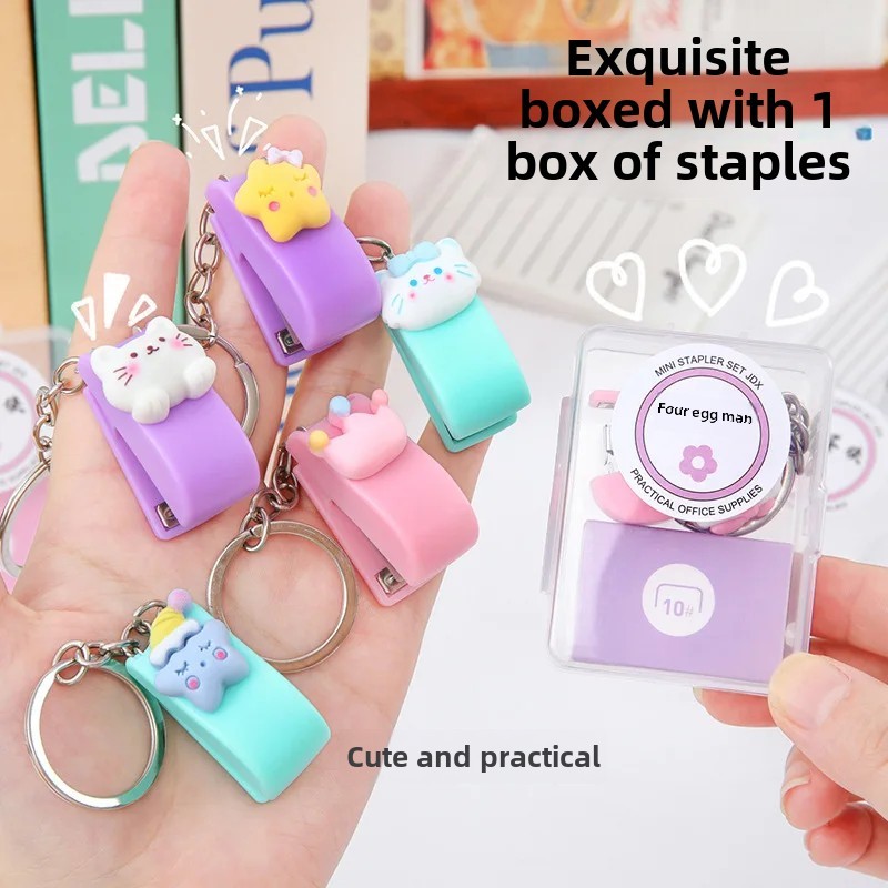 

Creative Cartoonsuit Mini Stapler Portable Cute Small Office Stapler Student Binding Machine Wholesale from China Mainland