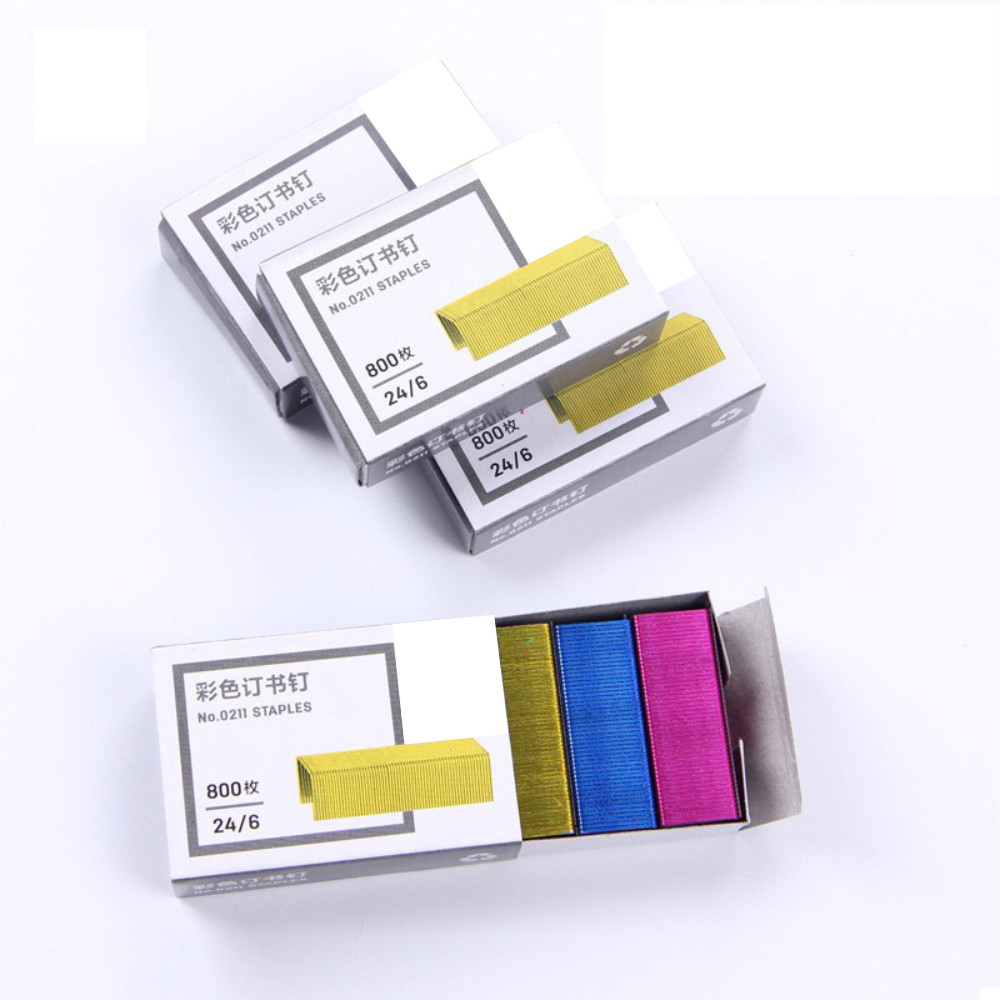 

Colored staplers 24/6 universal 12# stapler 800 pieces/box suitable for office school students stationery binding supplies mini