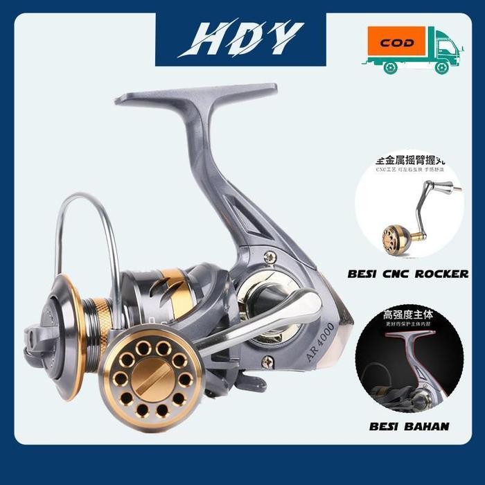 DEUKIO AR 2000-7000 Reel Pancing Logam Gulungan Pancing Putar Metal Knob Max Drag 12kg - 2000