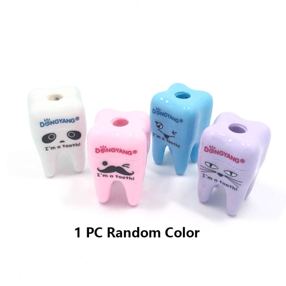 

1Pc Creative Pencil Sharpener Cartoon Teeth Sharpener Penknife Student Stationery Prize Office School Supply Cosmetic Sharpener