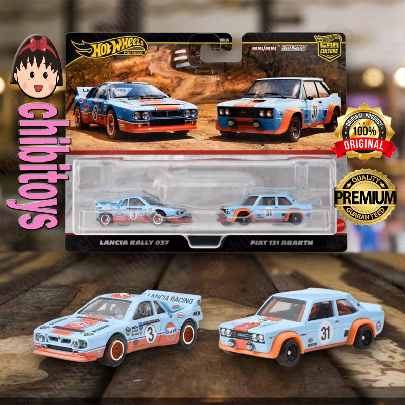 Hot Wheels Premium Car Culture 2 Pack Lancia Rally 037 & Fiat 131 Abarth Gulf