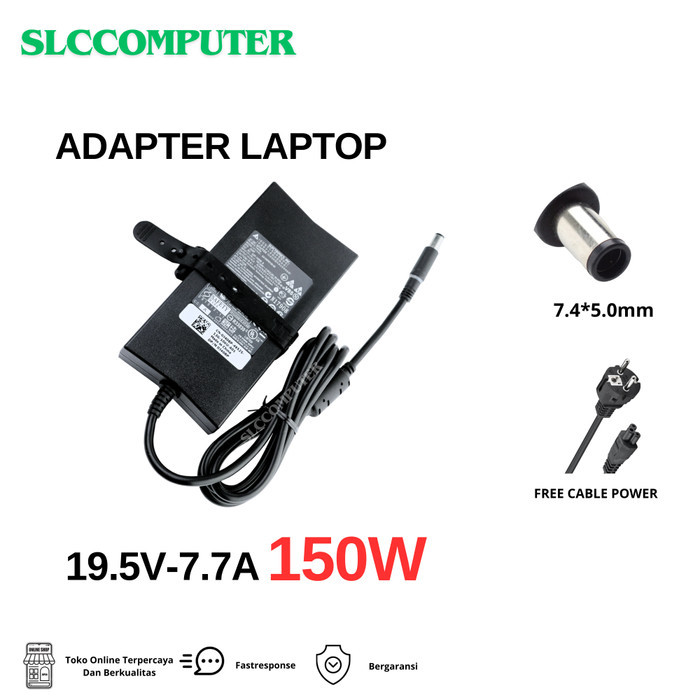 Adaptor Laptop 19.5V 7.7A 150W 7.4*5.0mm Laptop Adapter Power M11X M14X M15X E5510 E6420 ADP-150DB N