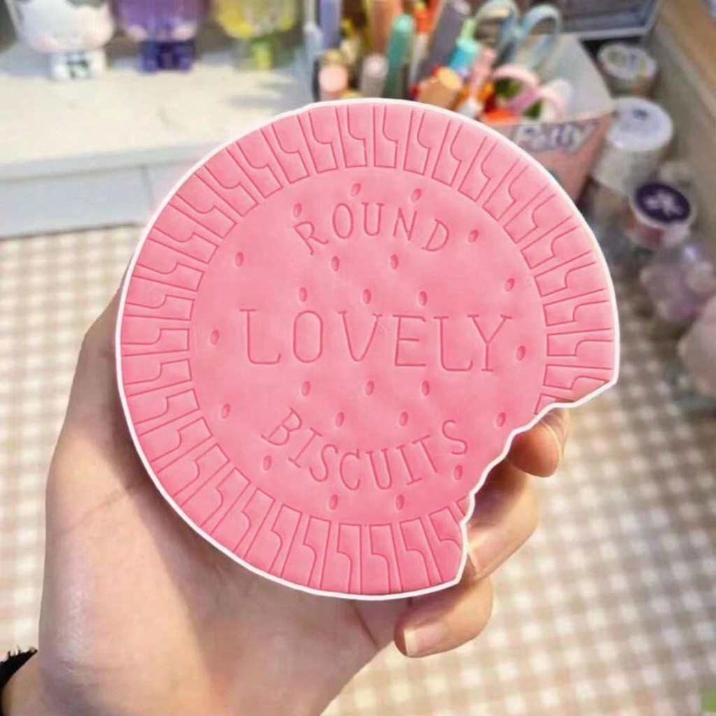 

2 Cookie Notebook (Pink round cookie/Pink Bite Mark Cookie) Ideas come with scent Students creative chocolate sticky notes