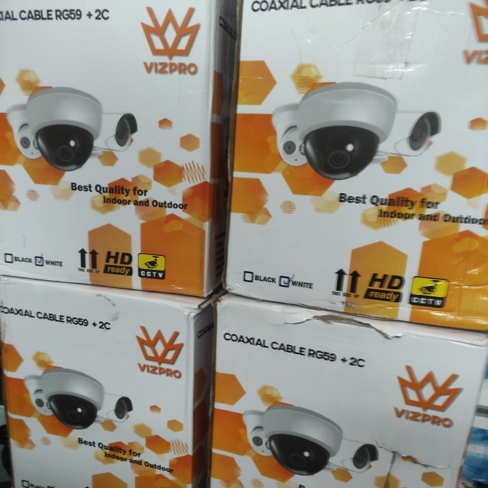 Kabel CCTV RG59+P Vizpro Putih 300 Meter
